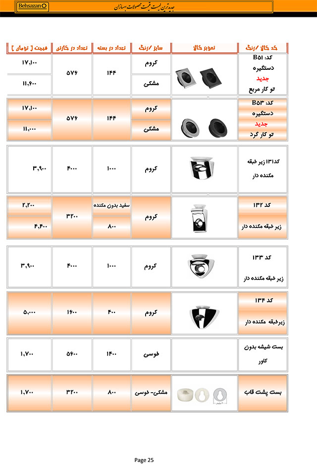 لیست قیمت بهسازان صفحه 25